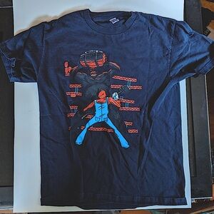 NINTENDO by TeeFury Mario vs. Donkey Kong t-shirt MEDIUM navy NES Switch